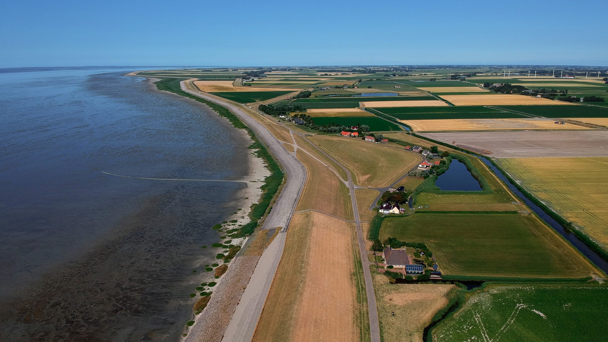 Friedrichskooger Flachland aus Vogelperspektive